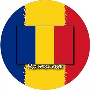 58mm Round Pin Badge Romania Full Flag