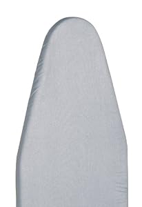 Checkys Deals Standard Size 15 X 55 Silver Silicone Metallic Ironing Board Cover and Fiber Pad