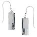 Sterling Silver Rectangle Earrings with Three Marcasite Stones