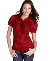Trixxi Tie-Neck Short-Sleeve Blouse