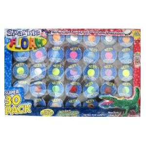 Sparkle Floam Super 30 Pack w  2 Glow in the dark Tubs by 