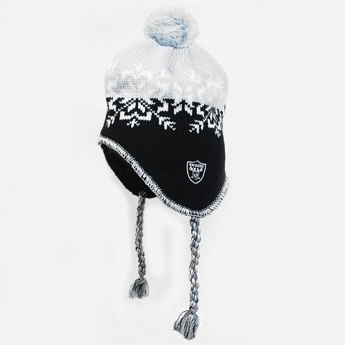 Reebok Oakland Raiders Women's Tassle Knit Hat with Pom One Size Fits All