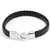 Bling Jewelry Black Braided Leather Cord Bracelet