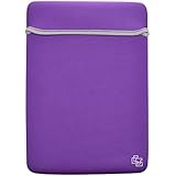 Case Star &reg; Neoprene 17-inch Case Sleeve Bag for MacBook Toshiba, Dell, ASUS, HP, Lenovo Laptop/Notebook/ Ultrabook (17 Inches - Purple with Grey Stripe)