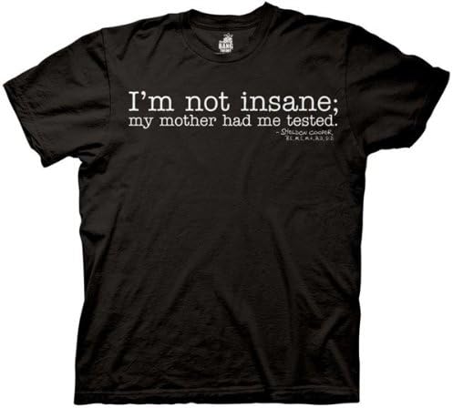 The Big Bang Theory Shirt I'm Not Insane Black Tee T-shirt