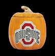 Ohio State Buckeyes Ceramic Pumpkin Treat Jars 8 1/2" H x 7 1/2" Diam. - OhioState