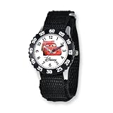 Disney Cars Lightning McQueen Black Velcro Band Time Teacher Watch