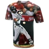 MLB Men's Boston Red Sox Dustin Perdroia Sublimated High Definition Photo Tee Shirt (Red Sox, Small)