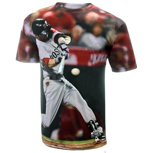 MLB Men's Boston Red Sox Dustin Perdroia Sublimated High Definition Photo Tee Shirt (Red Sox, Small)