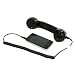 LEICKE cornetta/ricevitore Retro per Smartphone e cellulari, con altoparlante vivavoce, handset, microfono – Cavo a spinotto 3,5 mm. Colore ricevitore: nero lucente