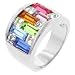 White Gold Bonded Multi-Color Swarovski Crystal Ring picture
