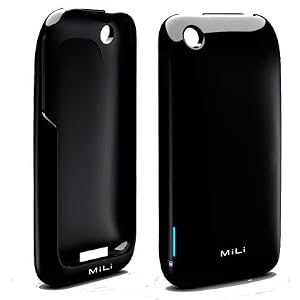 MiLi Power Skin for iPhone 3G / 3GS (Black-Black) - Worlds Thinnest iPhone Battery Case