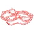 Pink Chip Fiber Optic Glass Cats Eye Beads 32" Strand