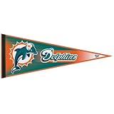 MIAMI DOLPHINS OFFICIAL LOGO PENNANT BUTTON BUMPER STICKER SET