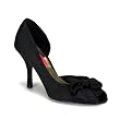 3 1/2 Inch Heel Black Satin Bow Pump Shoes Sexy High Heel Peep Toe Shoes