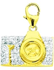 14K Yellow Gold Diamond Camera Charm