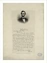 Letter from Abraham Lincoln to Mrs. Bixby, with bust-length portrait of Lincoln / engd. by J. C.