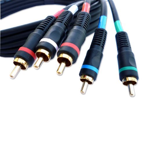 5 RCA to 5 RCA Male to Male Component Video & Audio Cable - 12 Feet - Connects Component Video & Audio Device such as VCR/DVD to Component TV/Projector