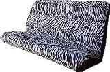 Car Truck SUV Zebra Black White Rear Bench or Small Truck Seat Covers Black 2 piece Universal Print Vehicle Seatcovers