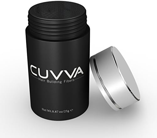 Hair Fibers - Hair Concealer for Thinning Hair - Available in Black, Dark Brown & Medium Brown - Cuvva Keratin Hair Building Fibers Will Instantly Make Thin Hair Look Thicker - Regain Your Confidence with Thicker Hair - Best Money-back Guarantee