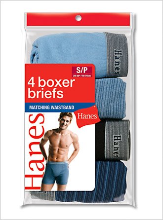 Click here to buy Hanes 7343P4B Hanes Boxer Briefs Matching Waistband by HANES.