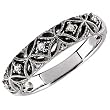 14Kt White Gold Floral Vintage Style Diamond Wedding Band