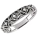 14Kt White Gold Floral Vintage Style Diamond Wedding Band