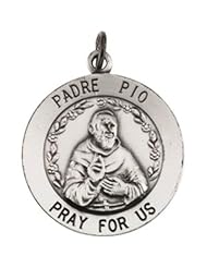 18.5mm St. Padre Pio Medal in Sterling Silver