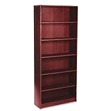 HON 1870 Series Bookcase, 6 Shelves, 36 W by 11-1/2 D by 84 H, Mahogany