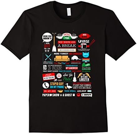 Men's Friends quotes shirt Large Black