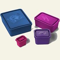 Bento Buddies 2.0 Set of 4 Lidded Containers, Purple Party