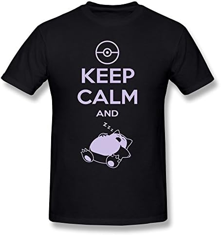 Bosstang Men Keep Calm Carry Snorlax Sleep Pokemon T Shirt Medium Black