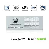 MK808 Dual Core Android 4.1 TV BOX Rockchip RK3066 Cortex-A9 Mini PC Smart TV Stick (White)