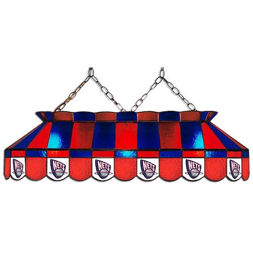 Imperial New Jersey Nets Licensed 40-Inch Rectangular Stained Glass Billiard Table Light