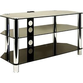 Centurion GT4 Black Premium Contemporary Design Flat Screen 23"-50" Glass Stand