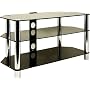 Centurion GT4 Black Premium Contemporary Design Flat Screen 23"-50" Glass Stand
