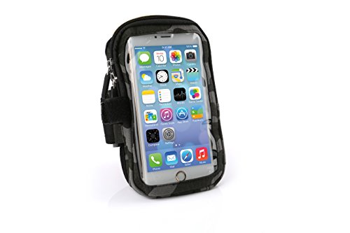 Armband for iPhone 6S Plus with Commuter or Other Large Case - Great for Running, Workouts &amp; Exercise (5.5inches Army Green-Black)