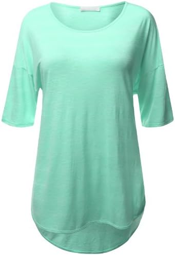 Doublu Plus Womens Oversized Long Sleeve Raglan Crewneck Top Plus Size