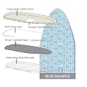Ironing Board Cover Heavy (51-54x15-17) Blue Squares - Polder #IBC-9554-552
