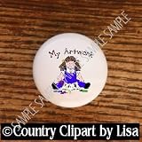 A CHILDS ART COLORING KID GIRL ARTWORK #02 DRAWER PULLS KNOBS