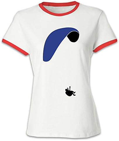Paraglider Girl Baseball T-shirt Red