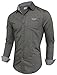 TAM WARE Mens Inner Plaid Oxford Cotton Button Down Dress Shirts TWNEL565S-318S-CHARCOAL-US L