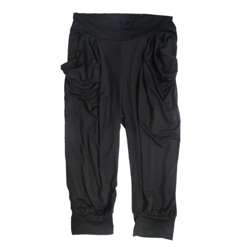 Imixcity Women's Stylish Casual Elasticity Carrot Harem Summer Seven Pants Black Imixcity Women's Stylish Casual Elasticity Carrot Harem Summer Seven Pants Black