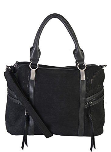 Rimen & Co. Satin PU Leather Tote Satchel Large Purse Bag Women Diaper Handbag Accented with Removable Strap CZ-2713 CZ-2714