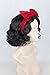 Topcosplay Women Wig Black Short Curly Cosplay Wigs with Bow Headband Halloween Costume Party Wigs