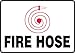 Accuform MFXG403VA Aluminum Sign, Legend"FIRE HOSE", 7" Length x 10" Width, Red/Black on White