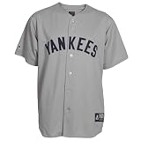 MLB Men's New York Yankees 1927 Cooperstown Short Sleeve Synthetic Replica Baseball Jersey (Yankee Grey, XX-Large)