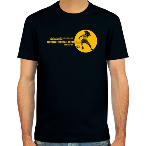 T-Shirt Bob Marley ::: Farbauswahl: schwarz, oliv oder navy ::: Größen: S-XL ::: Fußball-Kult