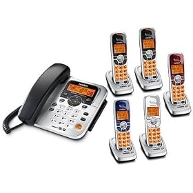 DECT1588-5 DECT6.0 Cord/Cordless Digital Answerer Dual Keypad 5 Colorful Handset