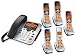 Uniden DECT1588-5 DECT 6.0 Corded/Cordless Phone with Digital Answering System, Dual Keypad and 5 Handsets and Chargers
